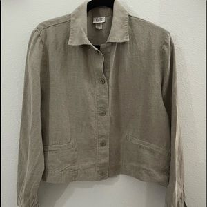 Eileen Fisher Women’s Linen Crop Blazer Jacket Size S